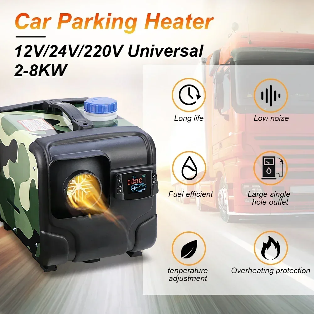 Car Diesel Air Parking Heater 12V 24V 220V 5KW-8KW Autonomous Heaters LCD - £261.96 GBP+
