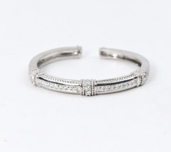 Judith Ripka 18K White Gold Diamond Cuff Bangle Bracelet 1.75 Ct Diamond... - $5,595.00