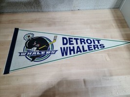 OHL Detroit Whalers Rare Defunct Hockey 31&quot; Full Size Pennant Flag Vintage - £21.08 GBP