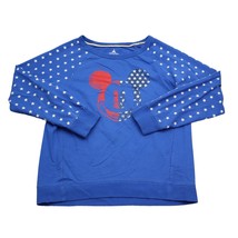 Disney Sweatshirt Womens M Blue Long Sleeve Round Neck Graphic Print Pul... - $18.69