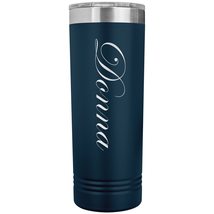 Donna - 22oz Insulated Skinny Tumbler Personalized Name - Navy - £26.54 GBP