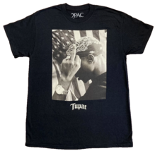 2Pac Tupac Shakur USA Flag Middle Finger Graphic T-shirt Men Medium Rap ... - $17.81