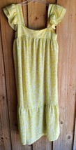 By The River S Midi Length Dress Cap sleeve Yellow/White - $23.12