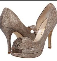 Caparros Women&#39;s Shoes Baldwin Champagne Sparkle Casual Prom Heels Size ... - £23.71 GBP
