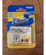 Brother P-touch Label Tape 1/2&quot;  Black Print on Clear Tape M-131 - €13,61 EUR