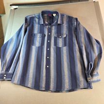 Dakota Tallman Western Pearl Snap Shirt XL Blue Stripe - $42.18 CAD