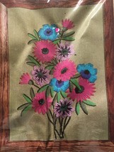 Vintage WonderArt Summer Garden Embroidery Kit 12" x 16" Unused Flowers  - $20.00