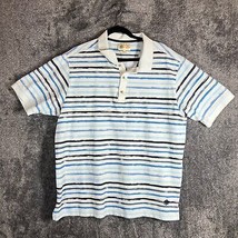 Territory Ahead Polo Shirt Mens XL Blue Striped Preppy Heavy Thick Outdo... - $9.39