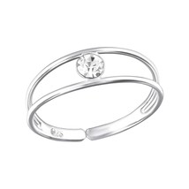 925 Silver Toe Ring with Crystal - £11.95 GBP