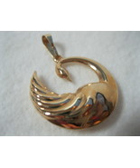 18K Yellow GOLD SWAN Pendant - 1 3/8 inches long - £257.05 GBP