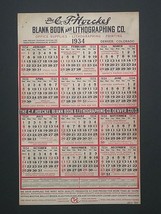 CF Hoeckel Blank Book and Lithographing Co.1934 Wall Calendar Denver Colorado CO - £31.44 GBP