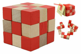 Ebros Frank Lloyd Wright Cube 3D Puzzle 2.25&quot; H Wooden Puzzles Brain Exercise - £9.57 GBP