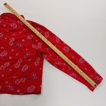 Boston Proper Women's Red Paisley Button Front Denim Jacket Pockets Chest 44 image 6