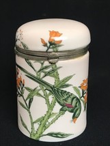 Vintage The Parrots Tall Cylinder Trinket Box Vanity Jar Haldon Group Japan U31 - £18.10 GBP