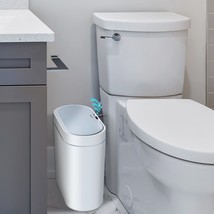 Bathroom Trash Can,3 Gallon Waterproof Automatic Small Bathroom Garbage Can With - £46.36 GBP