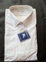 Burberrys of London Long Sleeve Dress Shirt 16 35 Blue White Stripe USA NEW - £38.41 GBP