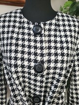 Signature By Larry levine Womens Black &amp; White Polyester Buttons Casual Jacket 8 - £45.64 GBP