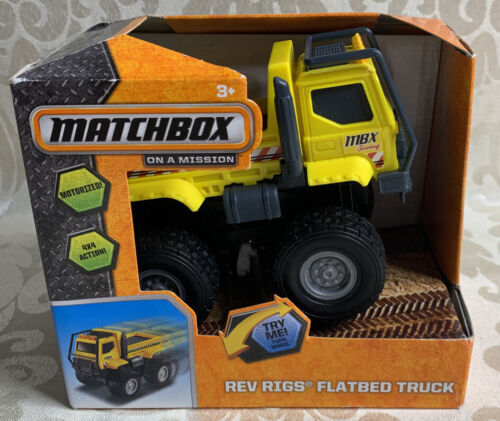 Matchbox On A Mission Rev Rigs Adventure Flatbed Truck NIB Plastic Toy 2013 - $9.50