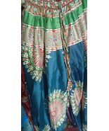 TEAL BLUE &amp;KIWI GREEN  TRIBAL GYPSY BOHO MANDALA DELUXE ATS GYPSY PANTAL... - $1,447.45 MXN