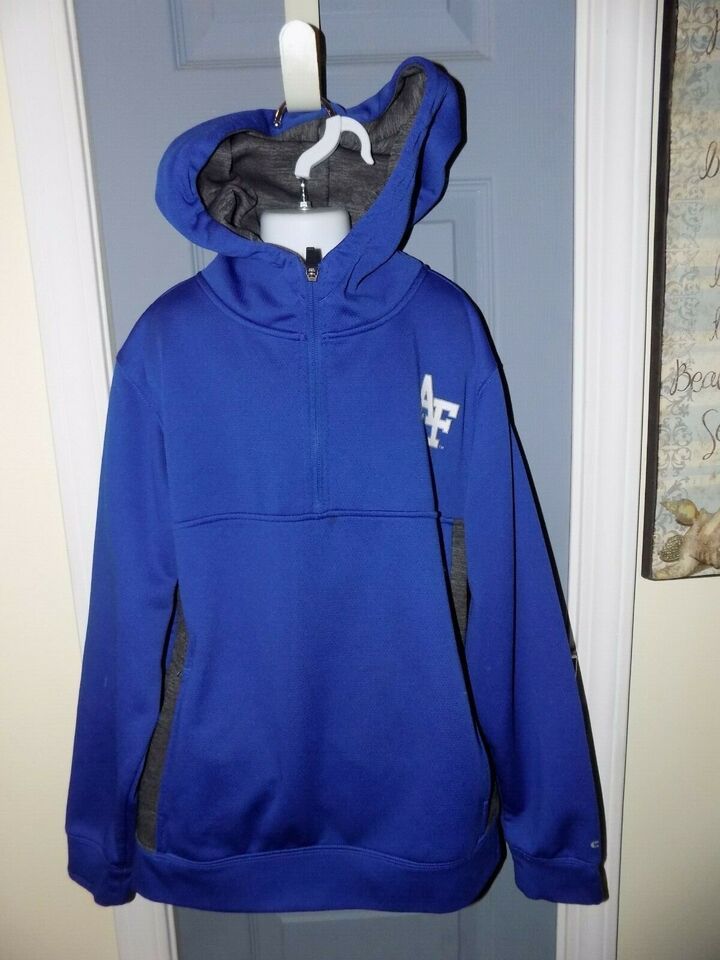 Primary image for Colosseum Air Force Falcons Blue/Charcoal 1/4 zip Pullover/Hoodie Size M Youth