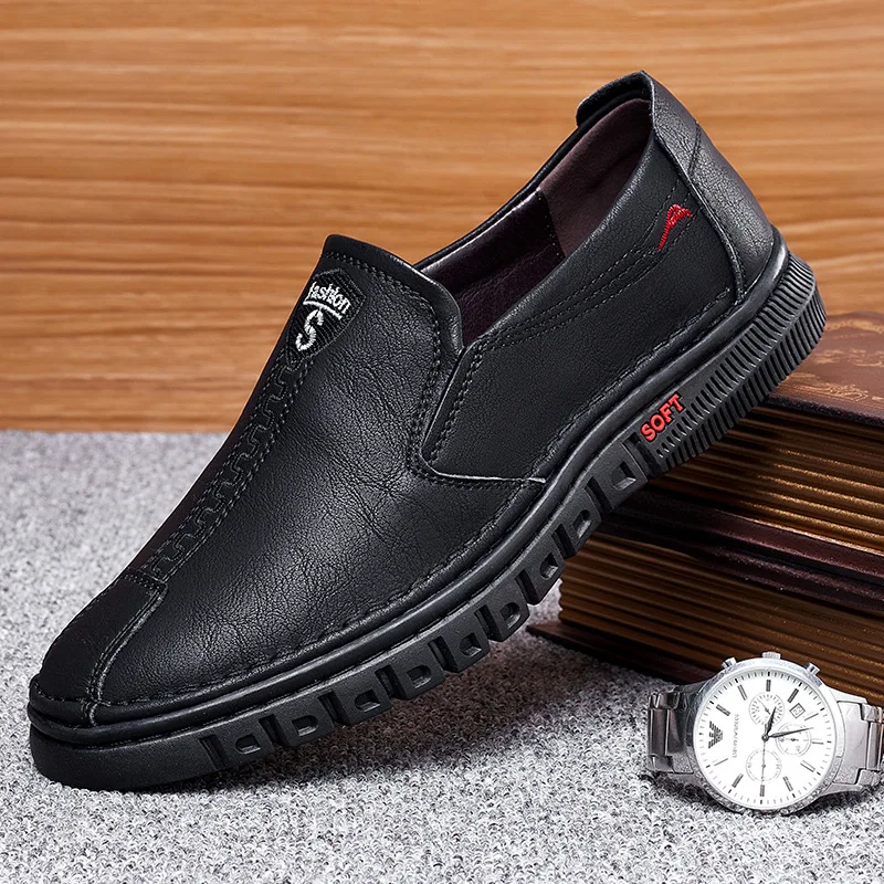 New Listing Genuine Leather Men Casual Shoes Luxury Brand Mens Loafers M... - $47.55