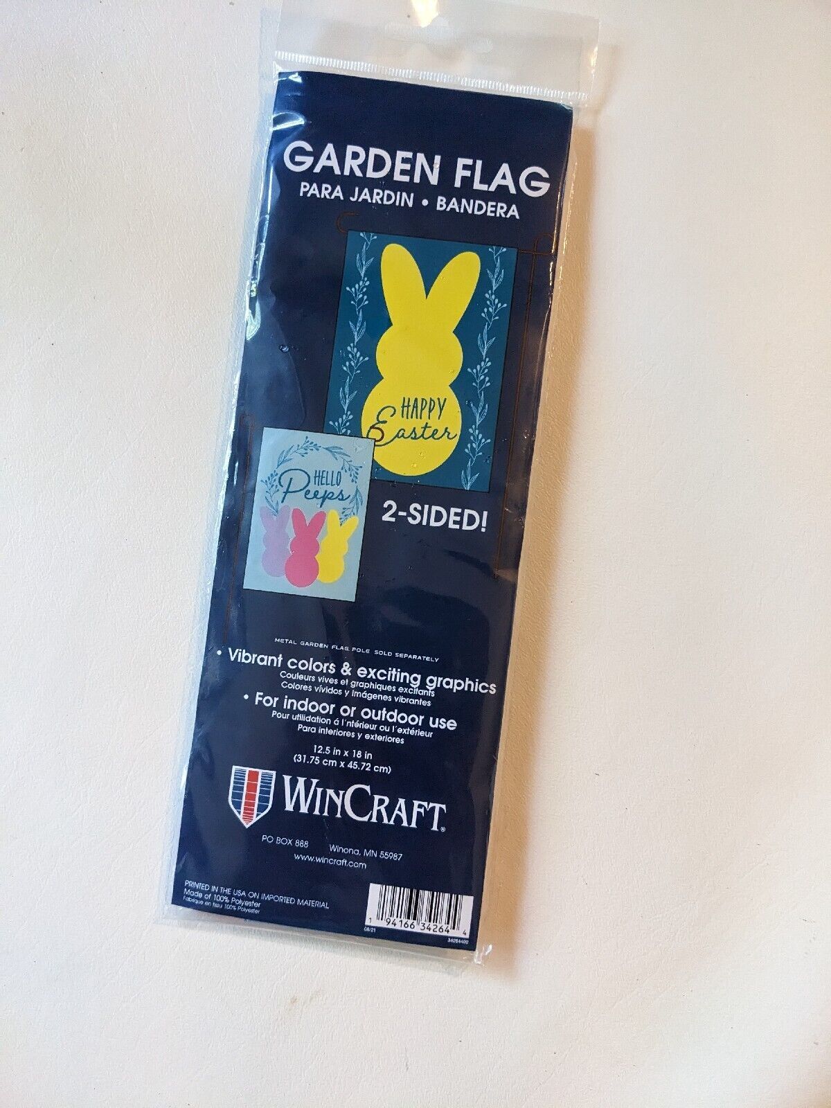 Wincraft Happy Easter Hello Peeps Double Sided Garden Flag 12.5" x 18" NEW - $11.81