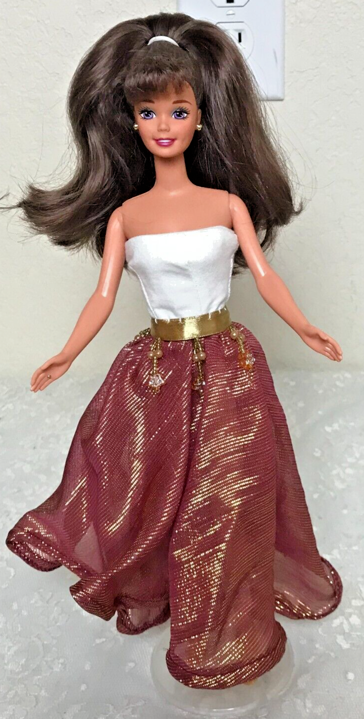 Primary image for 1966/1979 Mattel Barbie Bendable Knees Brown Hair Lavender Eyes Handmade Dress