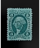 1862-71 3c U.S. Internal Revenue, Telegraph, George Washington, R19c, Green - $64.24 MXN