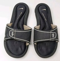 Nike Sandals Womens 8 Slide Black Hook &amp; Loop Casual Open Toe Flats 3608... - £12.45 GBP
