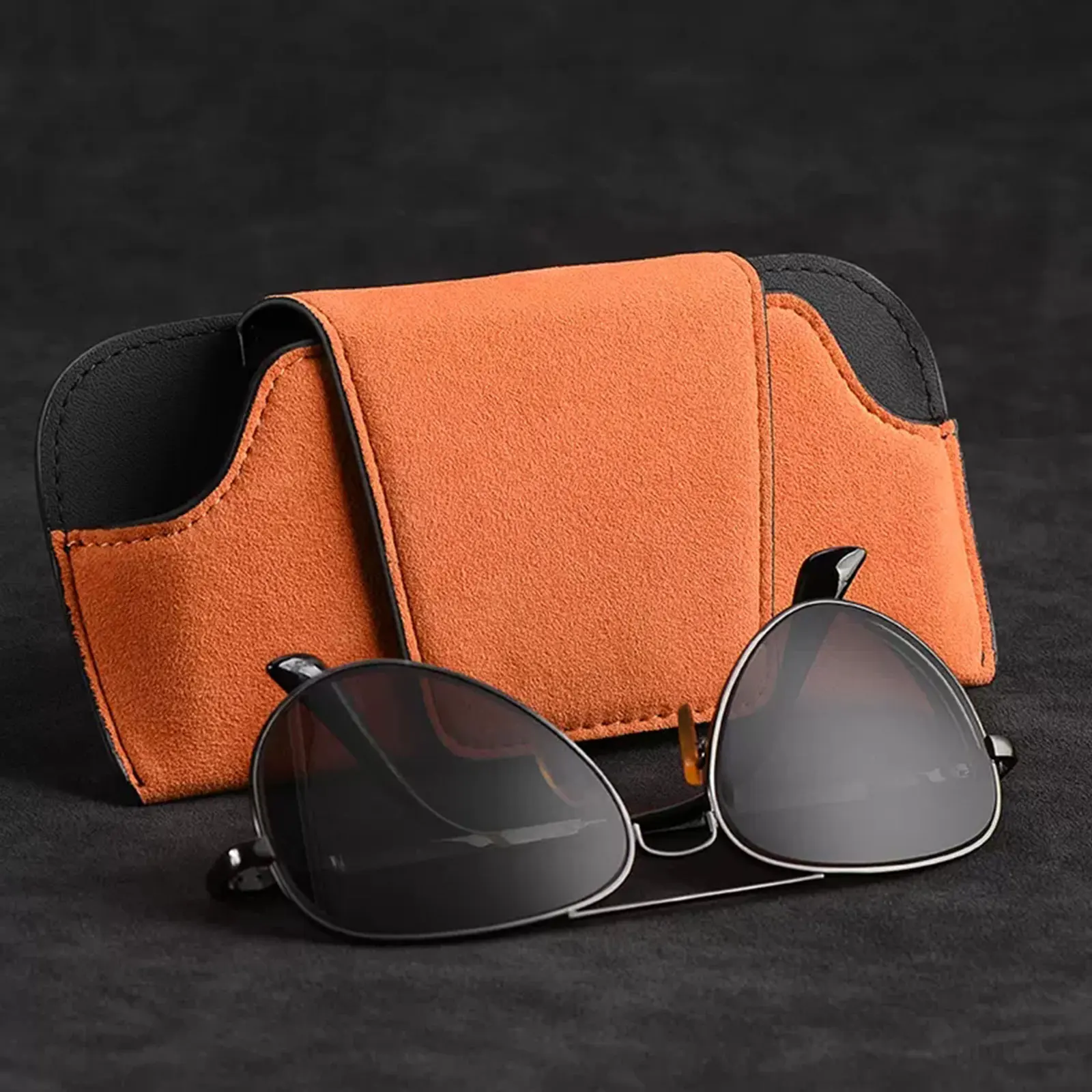 Car Glasses Case Magnetic Sun Visor Organizer Box - Dustproof, Heat Resistant, - £14.05 GBP