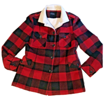 Torn by Ronny Kobo Taylor Buffalo Plaid Sherpa Jacket Womens L Lumberjack Coat - £57.93 GBP