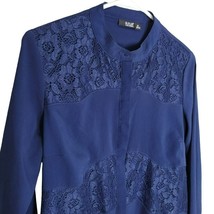 ana Blue Blouse Lace Button Up Down Shirt Womens Medium - £6.74 GBP