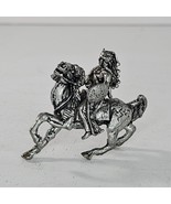 Vintage Pewter Native American Warrior Riding Horse Miniature Figurine - £11.86 GBP