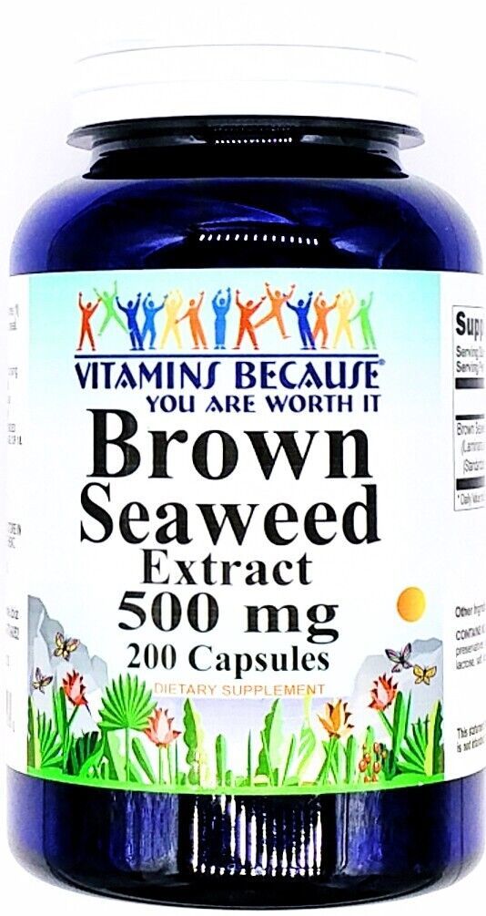 500mg brown seaweed extract 200 capsules standardized 5% fucoxanthin fucoidan