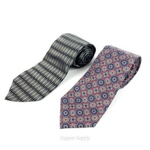 (Lot of 2) Stafford Men&#39;s Silk Neck Tie One Is Executive Black Red Blue  - £8.69 GBP