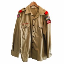 Vtg 60&#39;s Men&#39;s Boy Scouts Button Up Shirt w/Patches Made in USA Size LG ... - £37.49 GBP