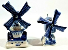 Dutch Windmill Salt Pepper Shakers Hand-painted Delft Blue Imported from... - £18.68 GBP
