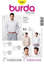 Burda 7045 Men’s Long Sleeve Shirts Pattern Button Up Sizes 34-50 Work Casual - £10.59 GBP