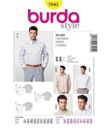 Burda 7045 Men’s Long Sleeve Shirts Pattern Button Up Sizes 34-50 Work C... - £10.56 GBP