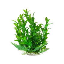 Green Plastic Aquarium Fish Tank Plant with Weighted Base 7 Inch Tall, Fish Safe - £12.62 GBP