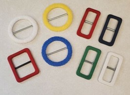 Lot of 8 Retro 80s 90s Fabric &amp; Metal Shirt Clip Slide Astor Multi-Color - £15.66 GBP