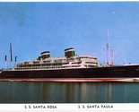 Vintage Postcard - Grace Line Ships - S.S. Santa Rosa S.S. Santa Paula -... - $4.46