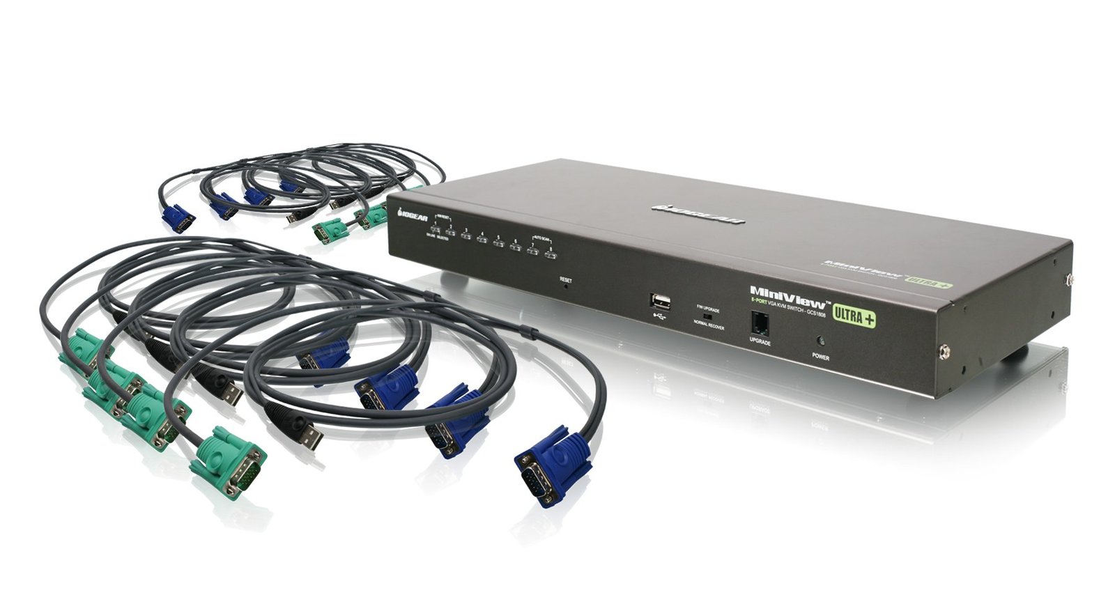 IOGEAR 8-Port USB PS/2 Combo VGA KVMP Switch with USB KVM Cables, GCS180... - $391.41