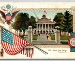 État Capitol Drapeau Scellé Augusta Maine Me Sans 38 1910 DB Carte Posta... - $6.10