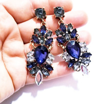 Bridesmaid Drop Earrings, Rhinestone Crystal Earrings, 3 inch Chandelier Earring - £27.38 GBP