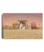Canvas Print &quot;Lifeguard Tower&quot; (Pink theme) - $39.59+