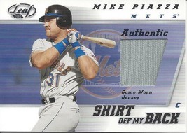 2002 Leaf Shirt Off My Back Mike Piazza MP Mets - £11.78 GBP