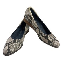Dr. Scholl&#39;s Flats Women 7.5M Kendall Shoes Black Beige Patent Snake Wedges - $19.62