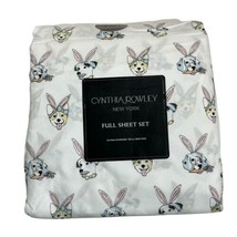 Cynthia Rowley Full Sheet Set Dogs With Bunny Ears Easter Spring Novelty... - £34.94 GBP