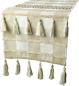 Buffalo Check Decor - Beige Cotton Decorative Table Runner - $60.44+